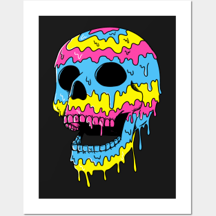 Skull Melted Posters and Art